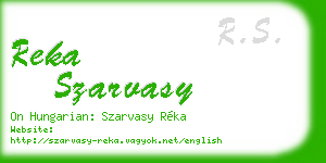 reka szarvasy business card
